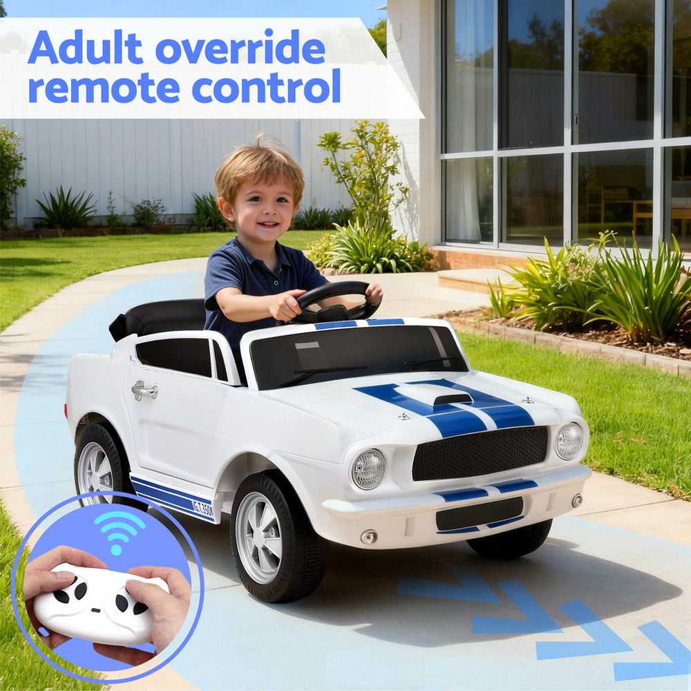 Kids Electric Ride On Car Licensed GT350 Outdoor Toys Cars Music Remote White - Image 9
