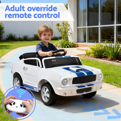 Kids Electric Ride On Car Licensed GT350 Outdoor Toys Cars Music Remote White - Image 9
