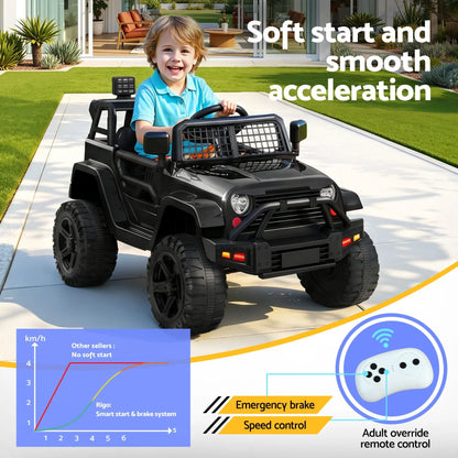 2x Rigo Electric Kids Ride On Car Black Pink Off-Road Ride-On Toy with Remote Control Horn Music - Image 5