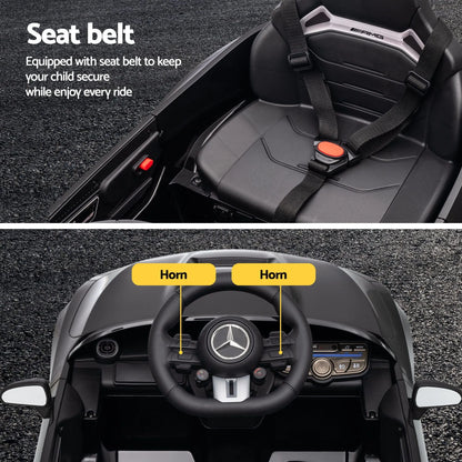 Ride On Car Licensed Mercedes Benz AMGC63 Kids Electric Car 12V Music Black - Image 7
