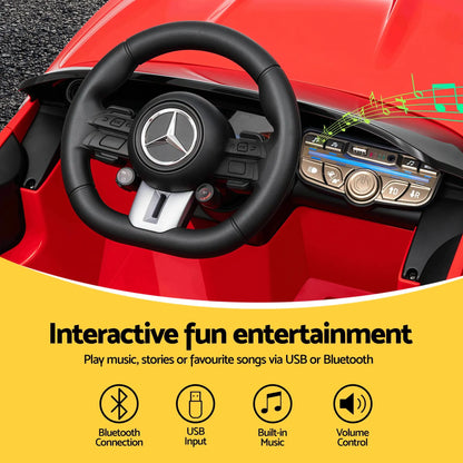 Ride On Car Licensed Mercedes Benz AMGC63 Kids Electric Car 12V Music Red - Image 6