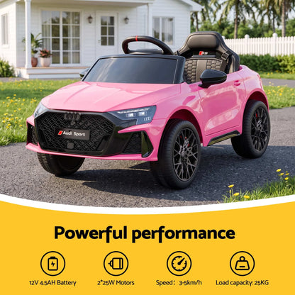 Ride On Car Licensed Audi RS3 Car for Kids 12V Remote Control Pink - Image 7