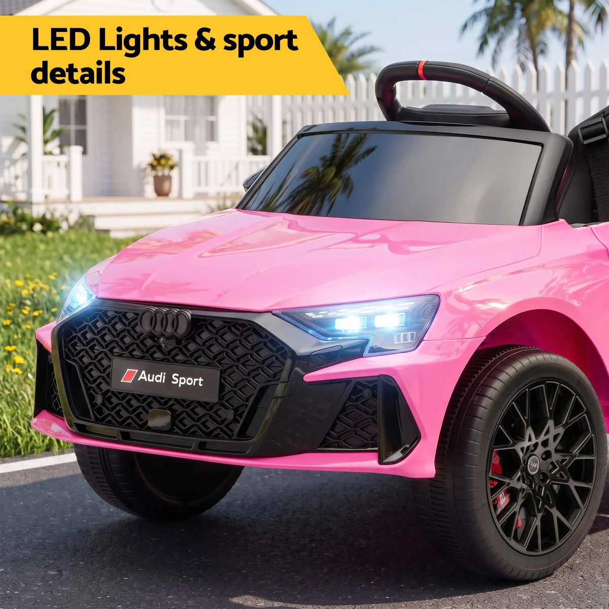 Ride On Car Licensed Audi RS3 Car for Kids 12V Remote Control Pink - Image 9