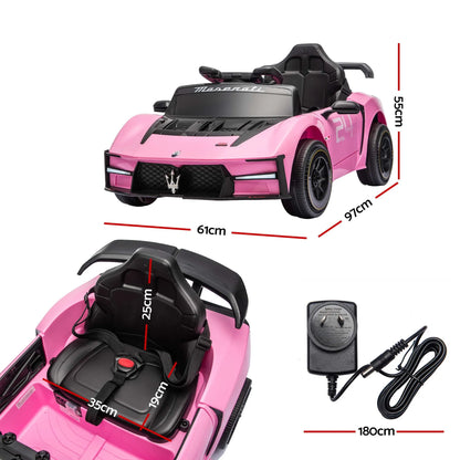 Ride On Car Maserati Licensed MCXtrema Car for Kids 12V Remote Control Pink - Image 2