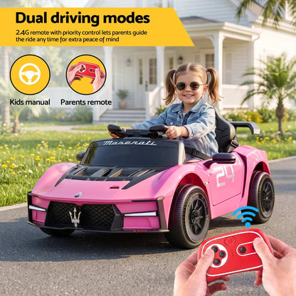 Ride On Car Maserati Licensed MCXtrema Car for Kids 12V Remote Control Pink - Image 4