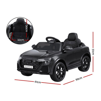 Kids Ride On Car Licensed RSQ8 Electric Toy Black Remote 12V Cars Black - Image 2