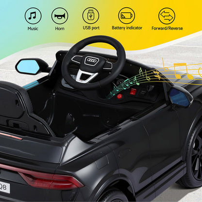 Kids Ride On Car Licensed RSQ8 Electric Toy Black Remote 12V Cars Black - Image 5