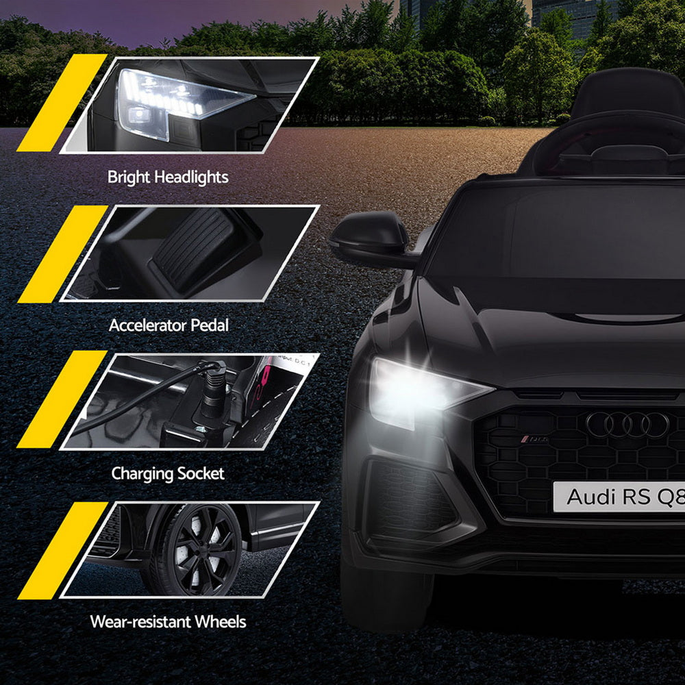 Kids Ride On Car Licensed RSQ8 Electric Toy Black Remote 12V Cars Black - Image 7