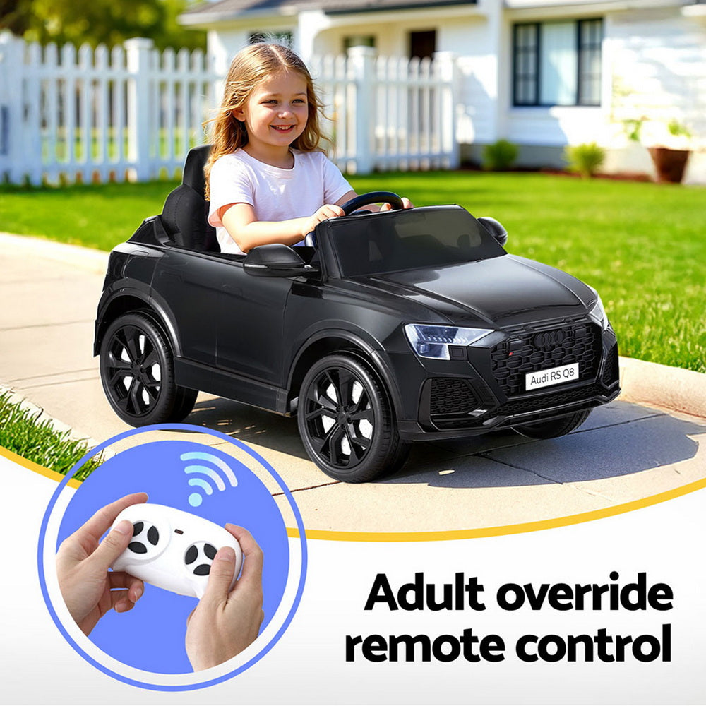 Kids Ride On Car Licensed RSQ8 Electric Toy Black Remote 12V Cars Black - Image 8