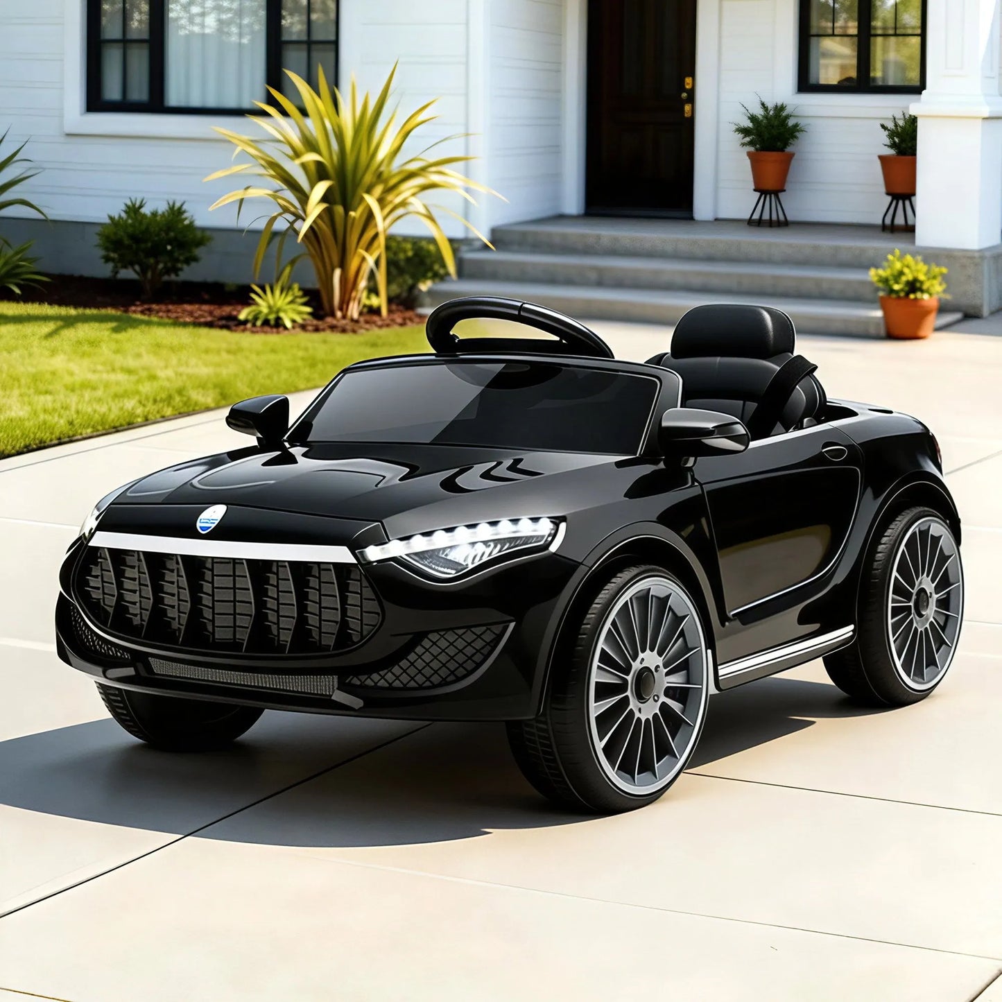 Rigo Kids Electric Ride On Car Toys Cars Horn Music Remote Control 12V Black