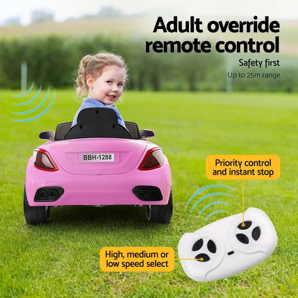 Rigo Kids Electric Ride On Car Toys Cars Headlight Music Remote Control 12V Pink - Image 6