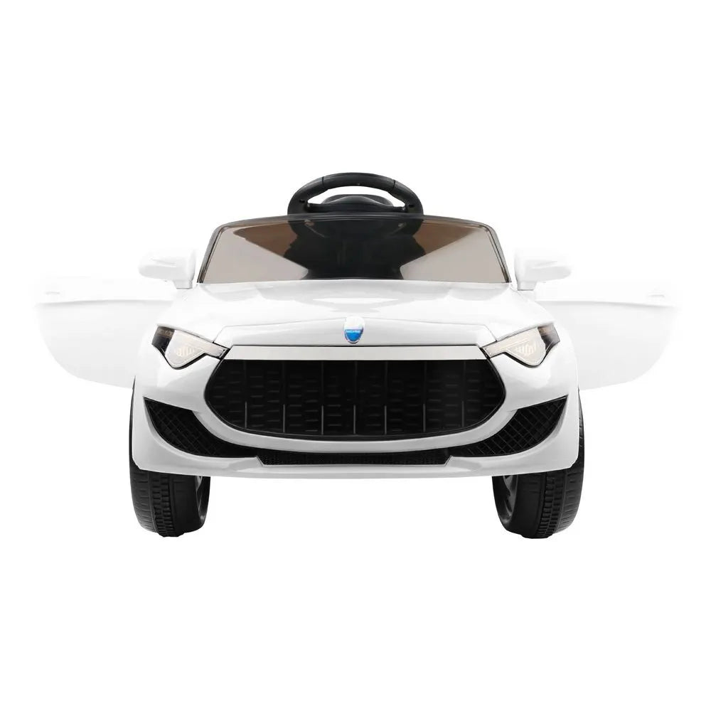 Rigo Kids Electric Ride On Car Cars Music Headlight Remote Control 12V White - Image 3