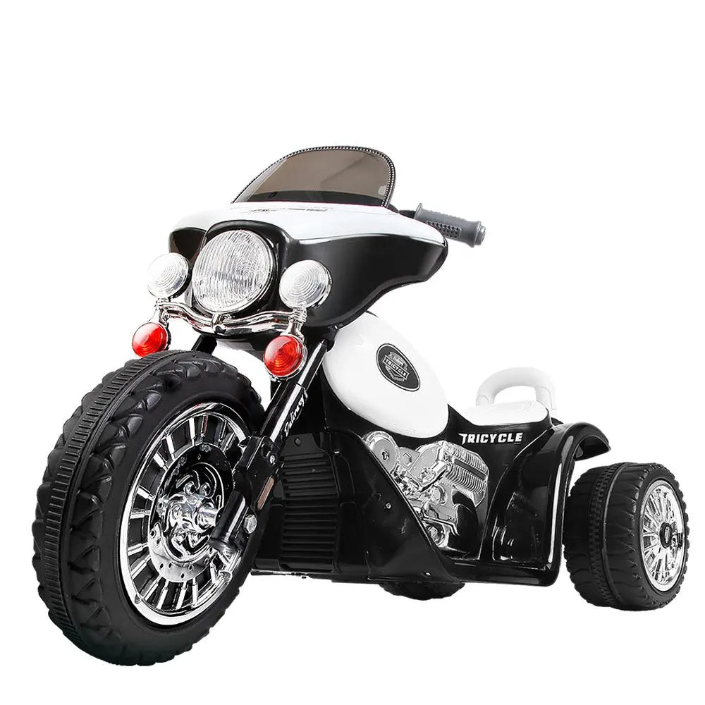 Rigo Kids Electric Ride On Patrol Police Car Harley-Inspired 6V Black - Image 9
