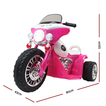 Rigo Kids Electric Ride On Patrol Police Car Harley-Inspired 6V Pink - Image 2