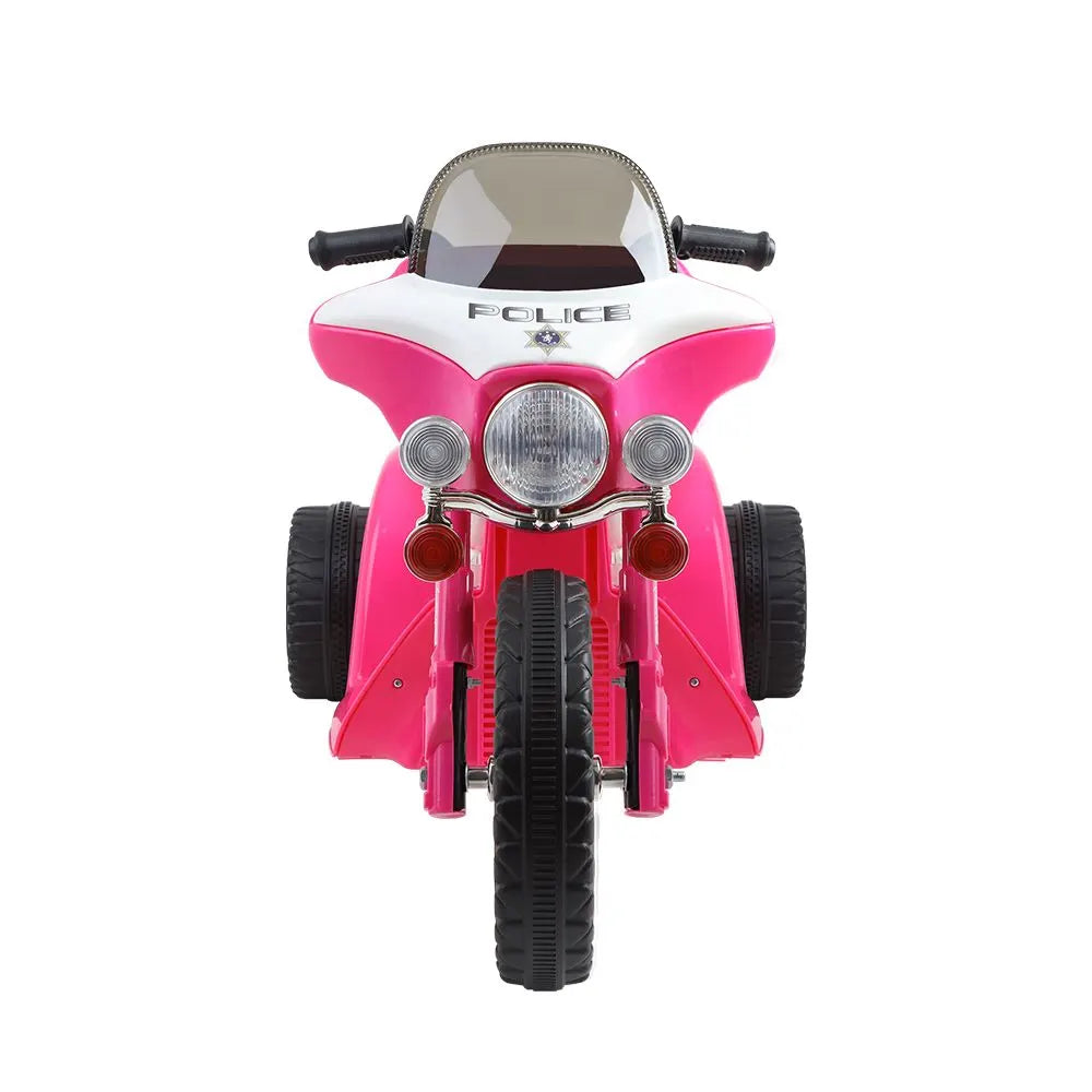 Rigo Kids Electric Ride On Patrol Police Car Harley-Inspired 6V Pink - Image 3