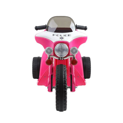 Rigo Kids Electric Ride On Patrol Police Car Harley-Inspired 6V Pink - Image 3