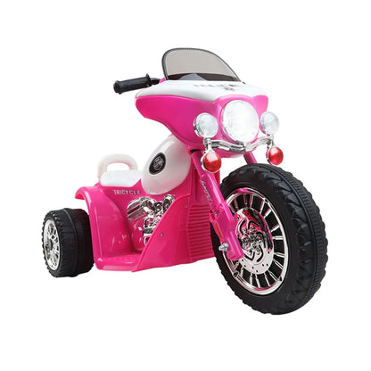 Rigo Kids Electric Ride On Patrol Police Car Harley-Inspired 6V Pink - Image 6