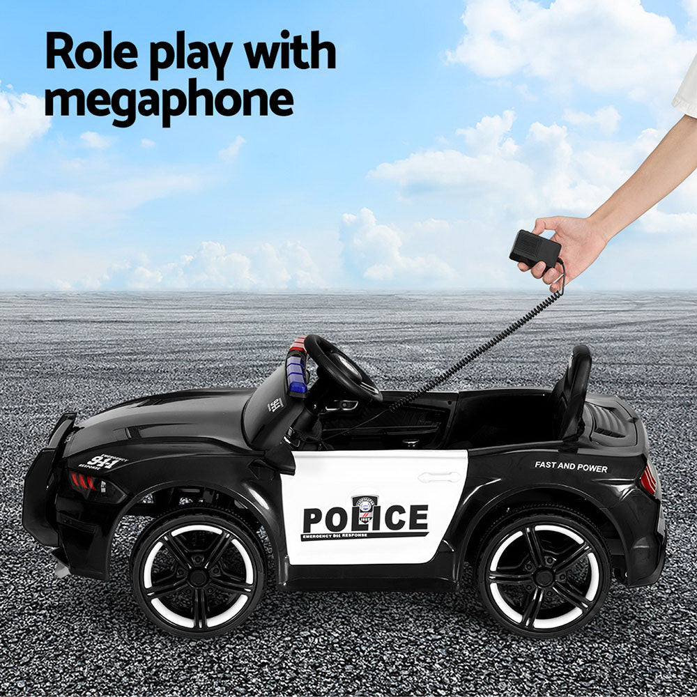 Rigo Kids Ride On Car Electric Patrol Police Cars Battery Powered Toys 12V Black - Image 7