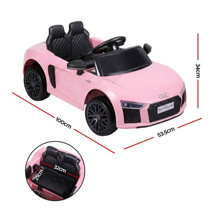 Ride On Car Licensed Audi R8 12V Electric Car for Kids Battery Pink - Image 2