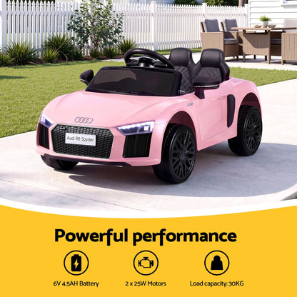 Ride On Car Licensed Audi R8 12V Electric Car for Kids Battery Pink - Image 7