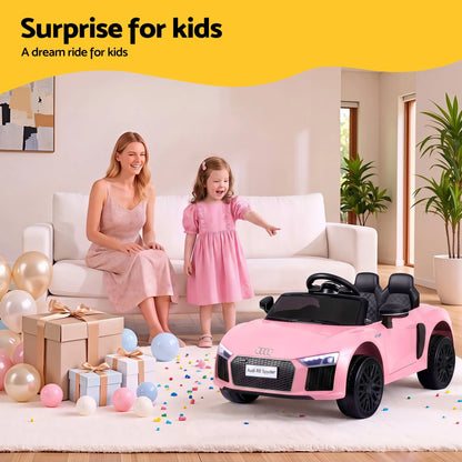 Ride On Car Licensed Audi R8 12V Electric Car for Kids Battery Pink - Image 9
