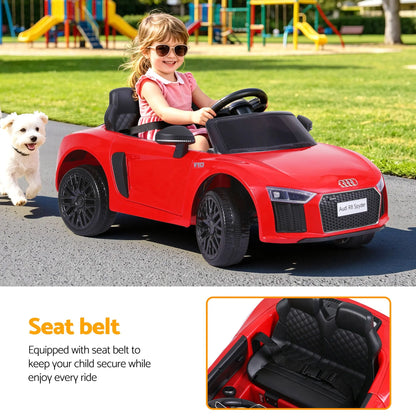 Ride On Car Licensed Audi R8 12V Electric Car for Kids Battery Red - Image 6