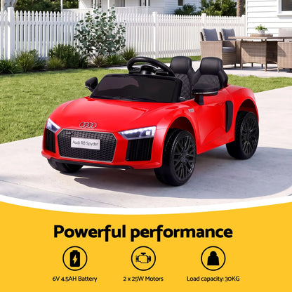 Ride On Car Licensed Audi R8 12V Electric Car for Kids Battery Red - Image 7