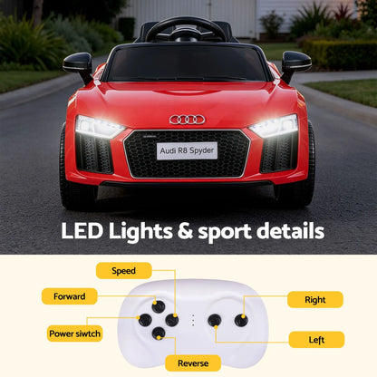 Ride On Car Licensed Audi R8 12V Electric Car for Kids Battery Red - Image 8