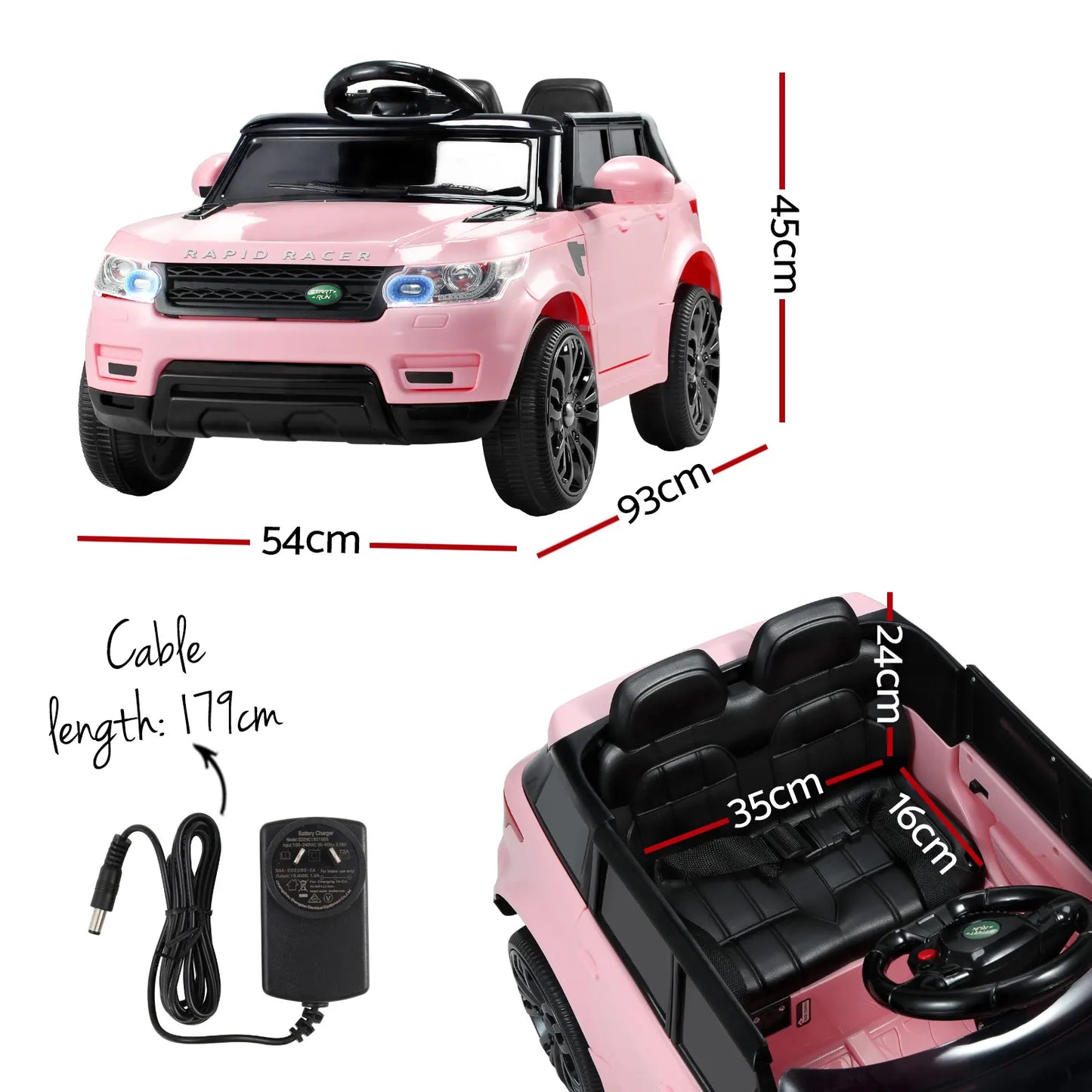 Rigo Ride On Car Kids Electric Ride On Cars SUV Remote 12V Pink - Image 2
