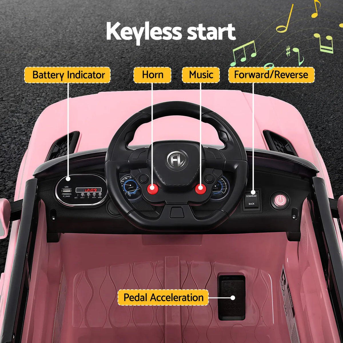 Rigo Ride On Car Kids Electric Ride On Cars SUV Remote 12V Pink - Image 5