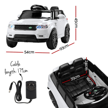 Rigo Kids Electric Ride On Car SUV Range Rover-inspired Cars Remote 12V White - Image 2