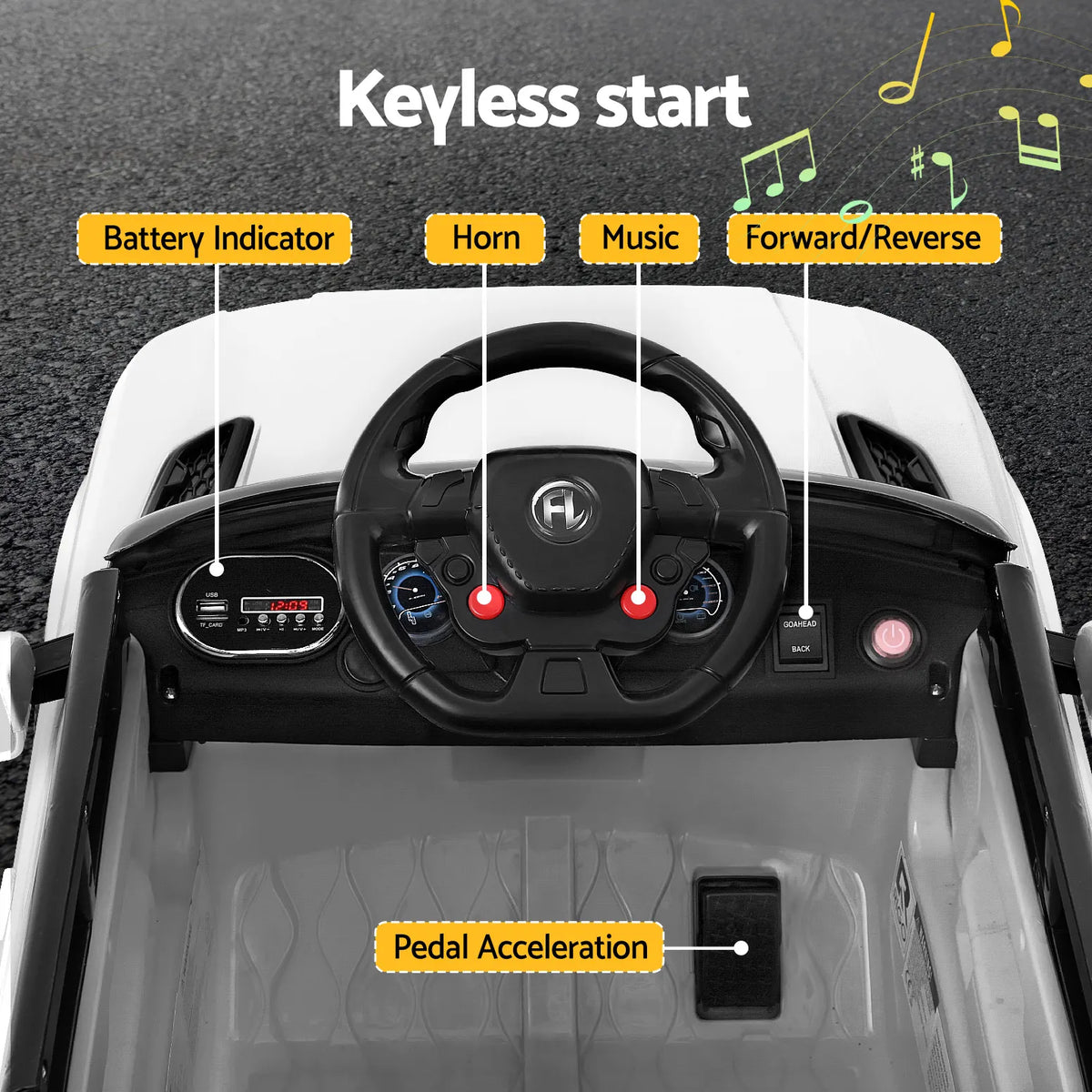 Rigo Kids Electric Ride On Car SUV Range Rover-inspired Cars Remote 12V White - Image 5