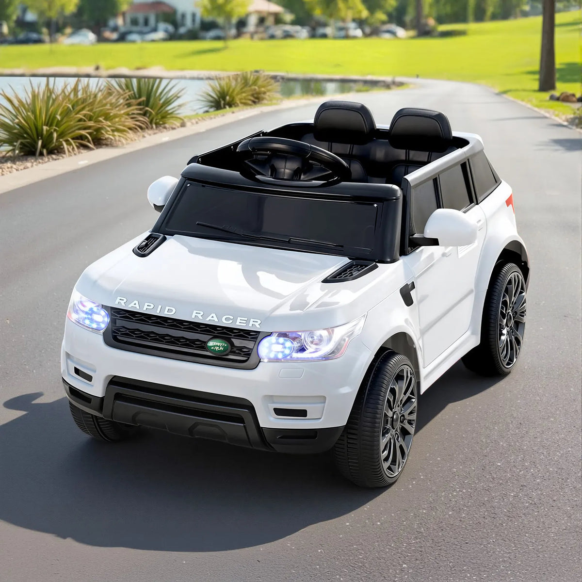 Rigo Kids Electric Ride On Car SUV Range Rover-inspired Cars Remote 12V White - Image 8