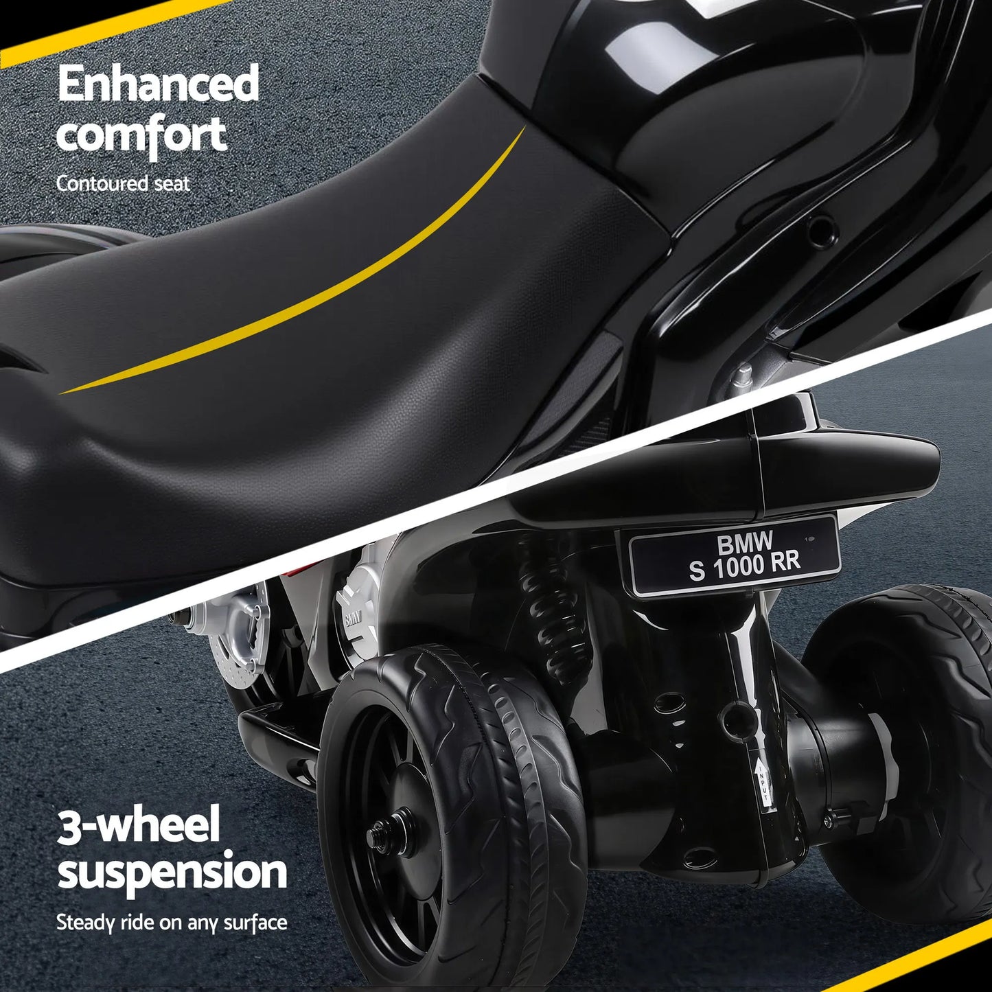 Kids Ride On Car Electric Ride On Cars Motorcycle Motorbike BMW Licensed S1000RR Black - Image 6