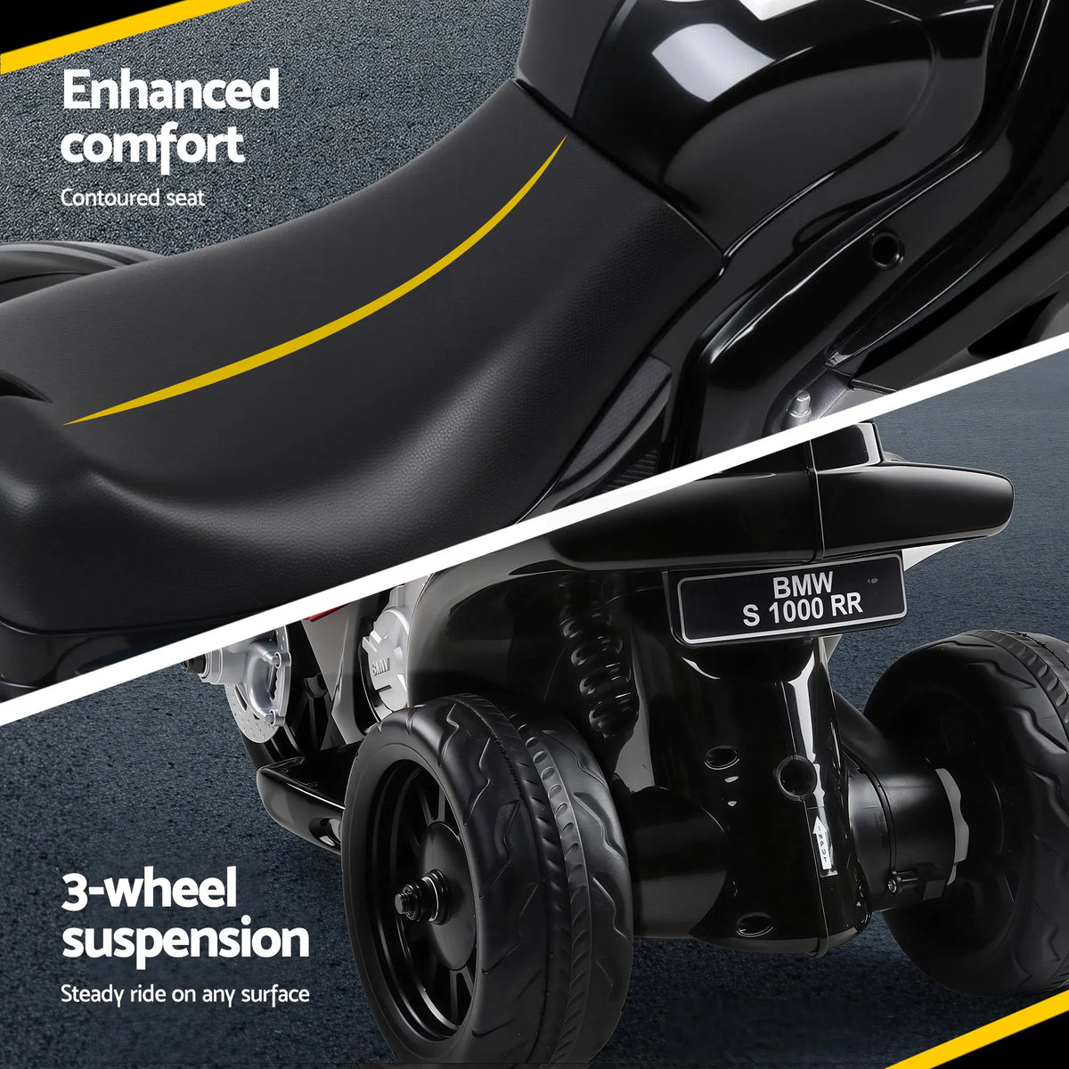 Kids Ride On Car Electric Ride On Cars Motorcycle Motorbike BMW Licensed S1000RR Black - Image 6