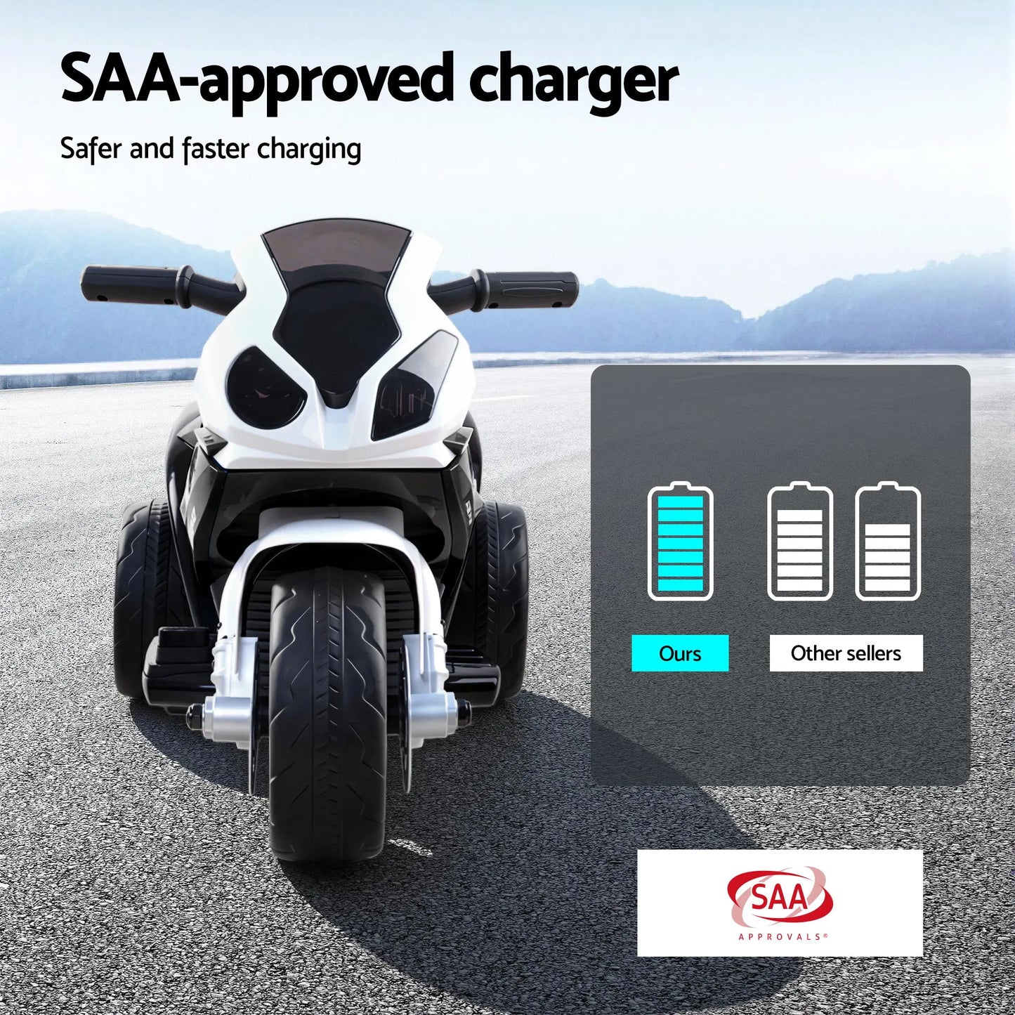 Kids Ride On Car Electric Ride On Cars Motorcycle Motorbike BMW Licensed S1000RR Black - Image 7