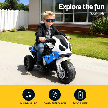 Kids Electric Ride On Car Police Motorcycle Motorbike BMW Licensed S1000RR Blue - Image 4