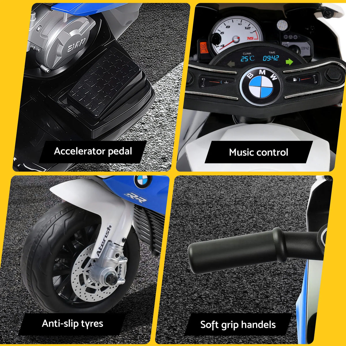 Kids Electric Ride On Car Police Motorcycle Motorbike BMW Licensed S1000RR Blue - Image 9