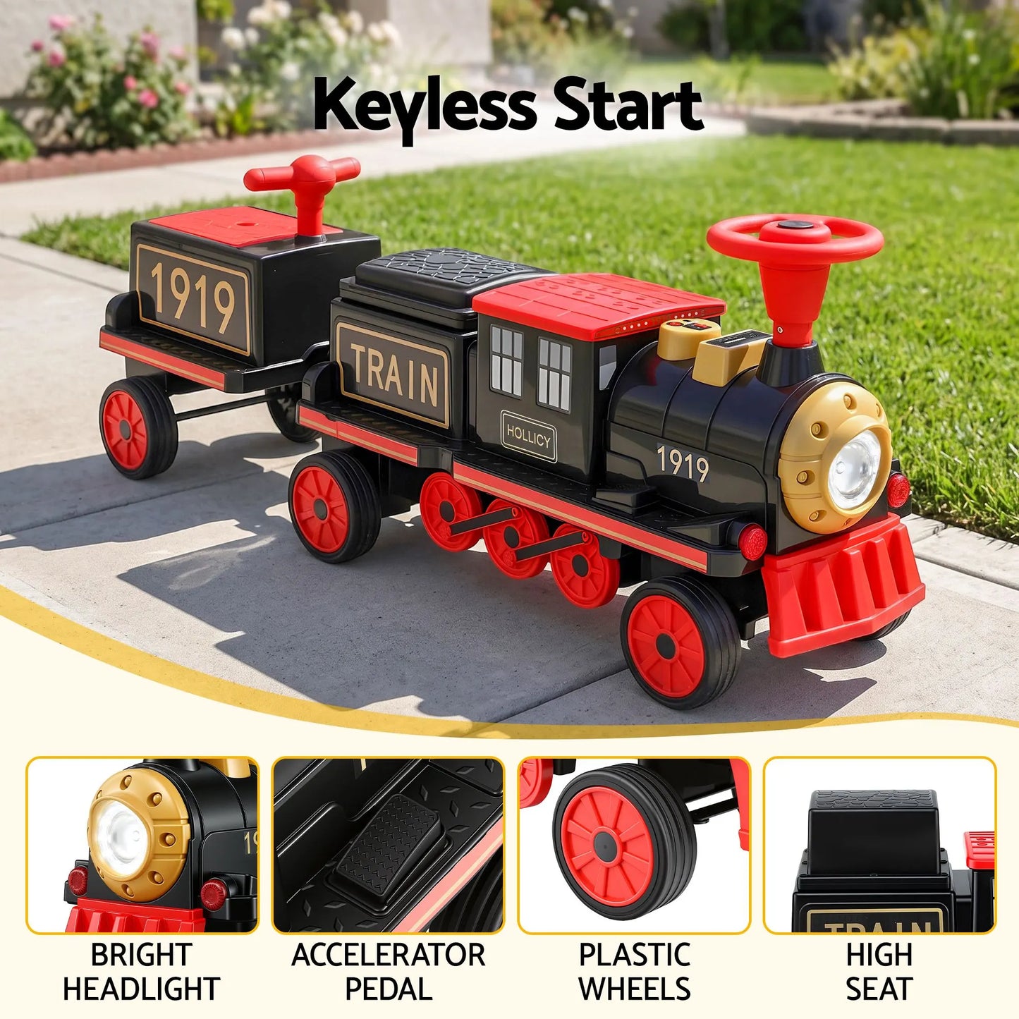 Rigo Kids Ride on Car Train 12V Electric Toy 2 Seater 136cm - Image 8