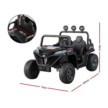 Rigo Kids Ride On Car Electric Toys Cars Headlight Music Remote Control Black - Image 4