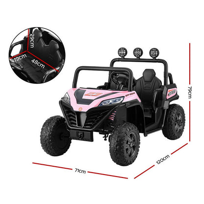 Rigo Kids Ride On Car Electric Toys Cars Headlight Music Remote Control Pink - Image 3