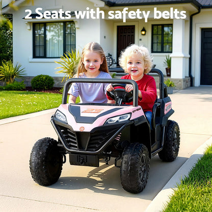 Rigo Kids Ride On Car Electric Toys Cars Headlight Music Remote Control Pink - Image 5