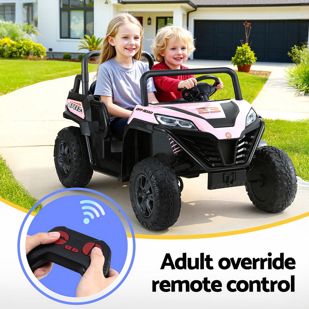 Rigo Kids Ride On Car Electric Toys Cars Headlight Music Remote Control Pink - Image 9