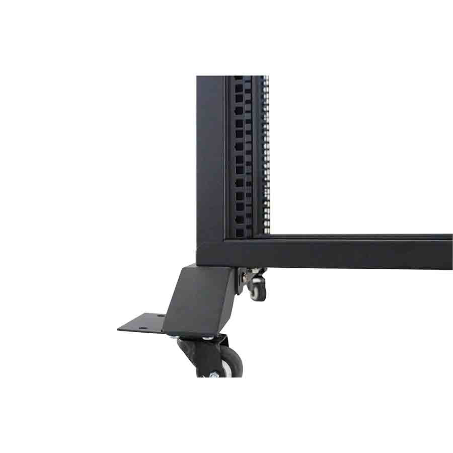 LDR Flat Packed 22U 2-Post Open Frame Rack, Black Metal Construction - Data Racks  Accessories - Image 2