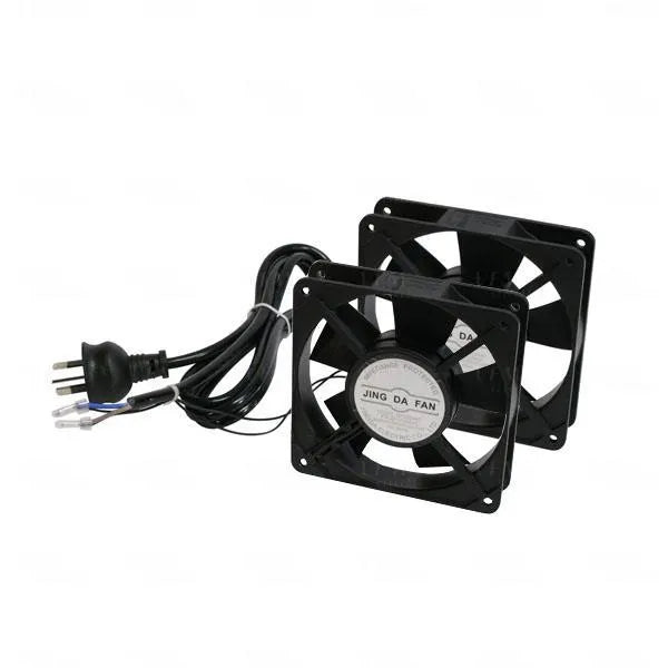 LDR 2 Way Fan Kit - 2x Fans - Black - For Installation in LDR Hinged  Single Section Racks - Data...