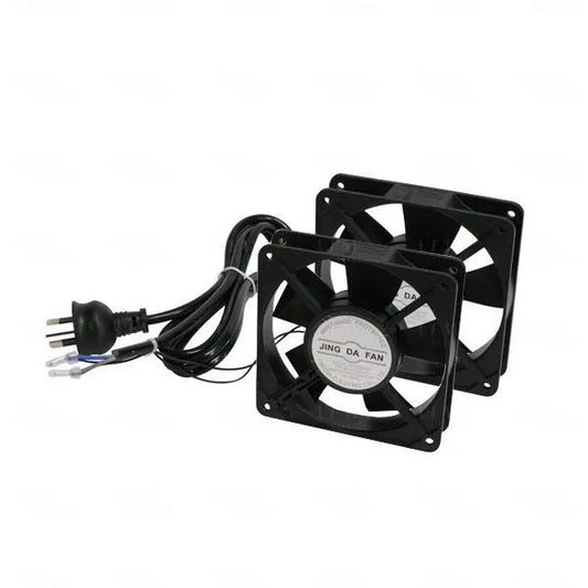 LDR 2 Way Fan Kit - 2x Fans - Black - For Installation in LDR Hinged  Single Section Racks - Data...