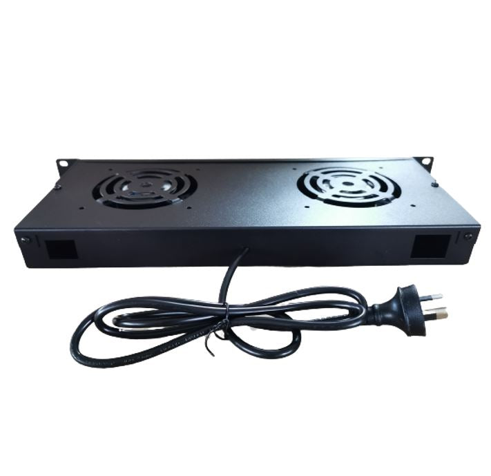 LDR 2 Way Rackmountable Fan Kit with power switch - 2x Fans - 1U Size - Black Metal Construction... - Image 2