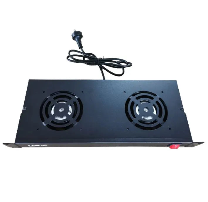 LDR 2 Way Rackmountable Fan Kit with power switch - 2x Fans - 1U Size - Black Metal Construction... - Image 3