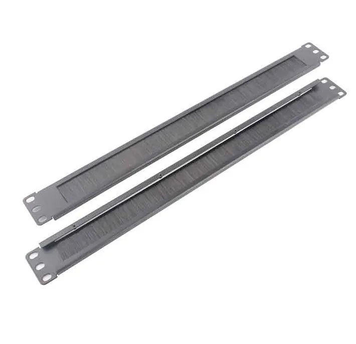 LDR 1U 19' Cable Management Brush Rail (Brush Panel) - Black Metal Construction - Data Racks  Acc...