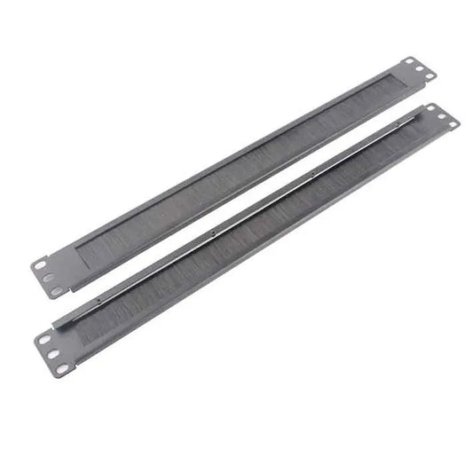 LDR 1U 19' Cable Management Brush Rail (Brush Panel) - Black Metal Construction - Data Racks  Acc...